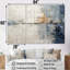 «Abstract Blue Beige Road Collage II», ensemble d'art mural sur toile-107745453-107745455