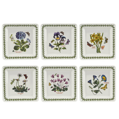 Botanic Garden 6 Piece Square Plates Set