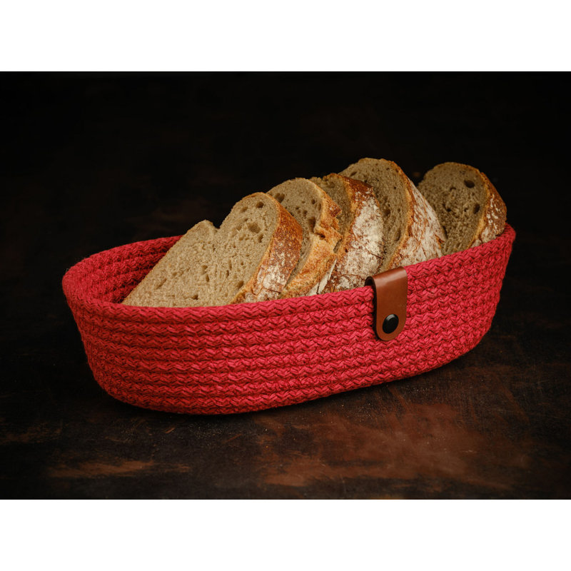 Latitude Run Cotton Decorative Basket, Red