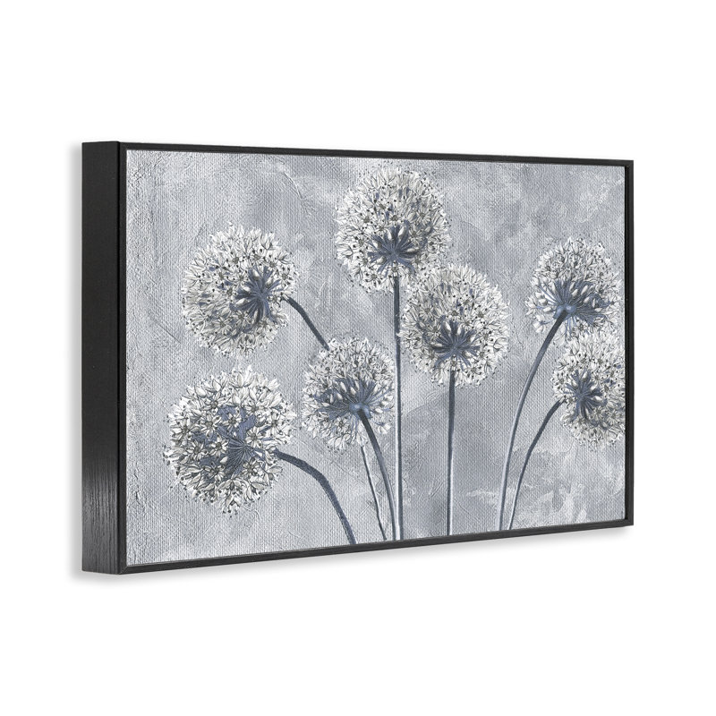 Giclée encadrée de fleurs d'oignon bleues, design par Sophie 6, H 16 po x l 24 po, Giclée encadrée noir minuit