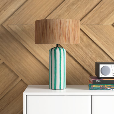 Lukasik Striped Paper Mache Table Lamp