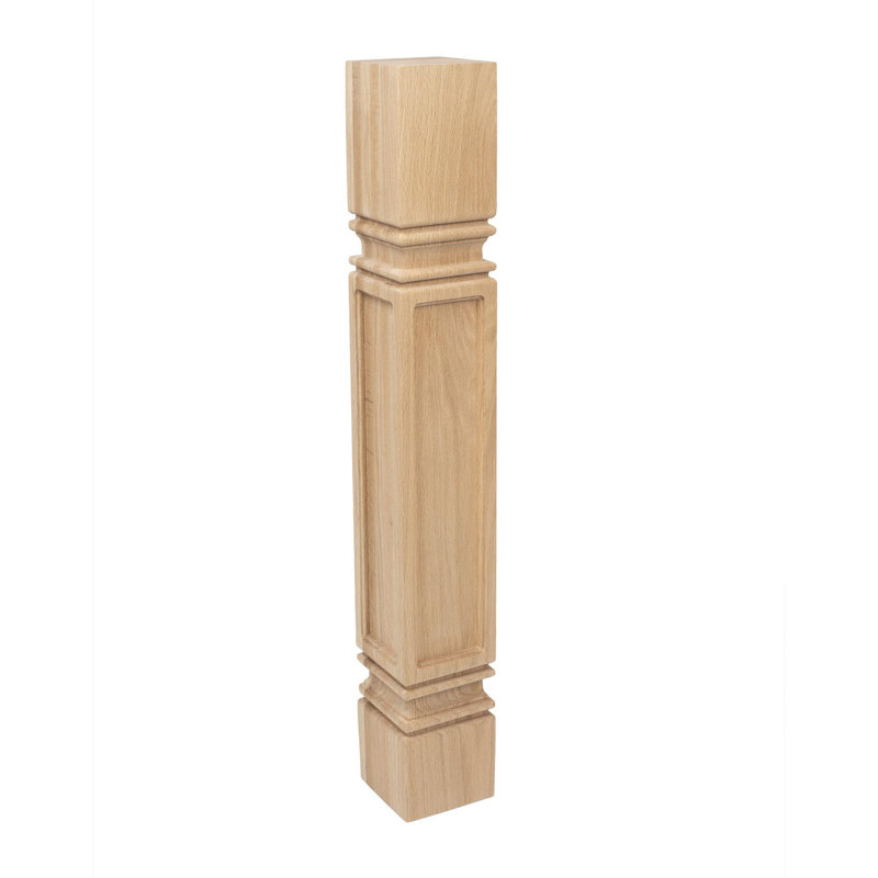 Red Oak Mission Plain Island Legs. 1 Piece, 35.25" H x 5" W x 5"D