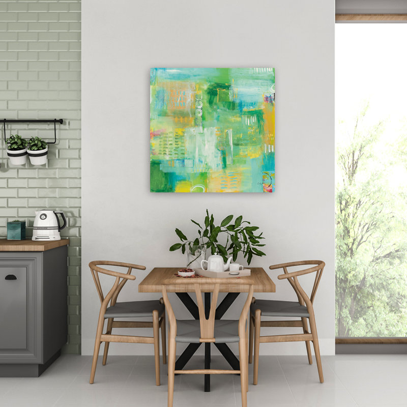 Lively Contemporary Abstract Art, 32" H x 32" W