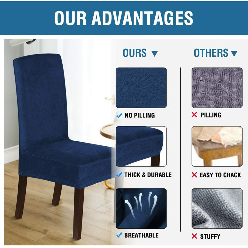 Housse pour chaise de salle à manger, Bleu foncé