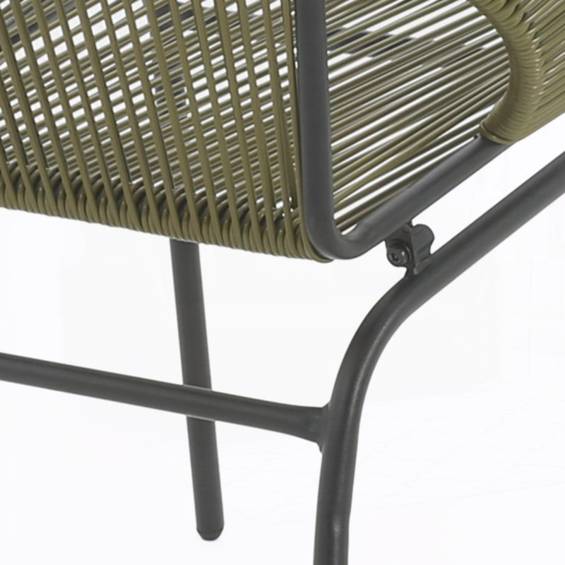 Outdoor Side Chair(Set of 2), Green/Black