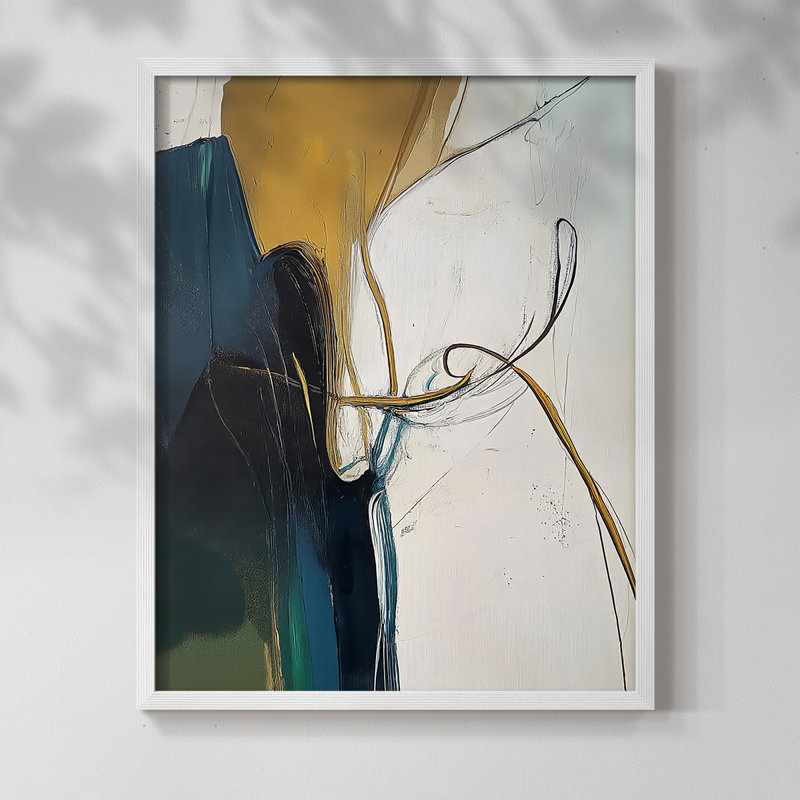 "ABSTRACT Series DC XXII" par J Paul, Blanc / Blanc, H 15 po x l 12 po