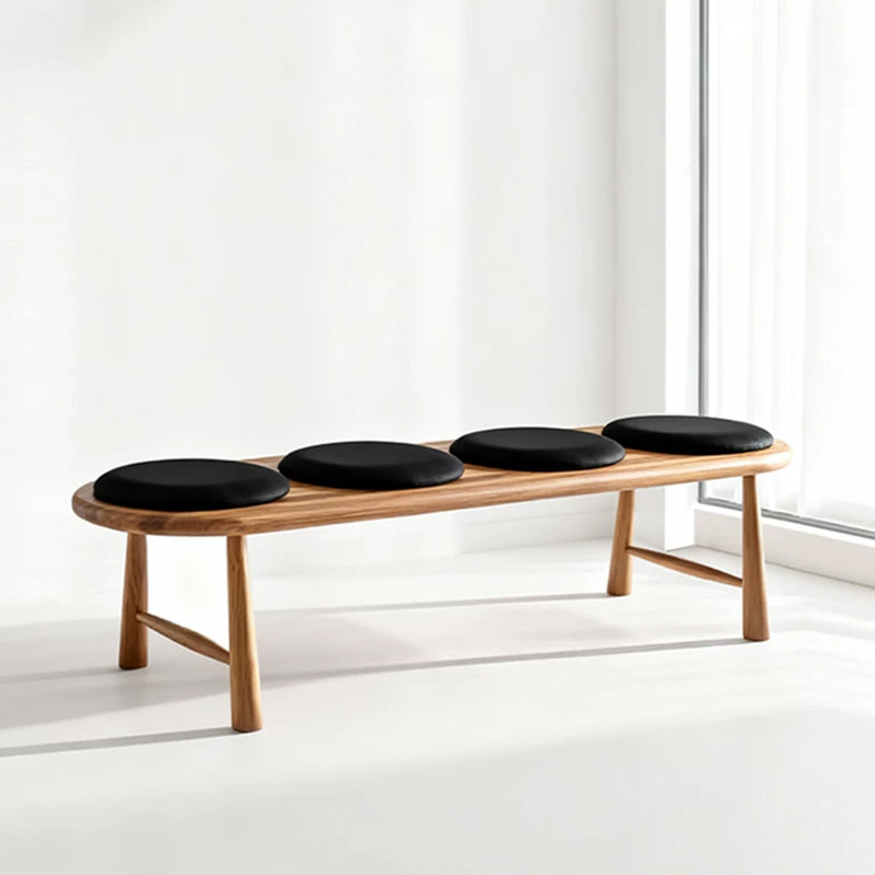 Banc rembourré noir, H 17,72 po x L 62,99 po x P 15,75 po, Noir