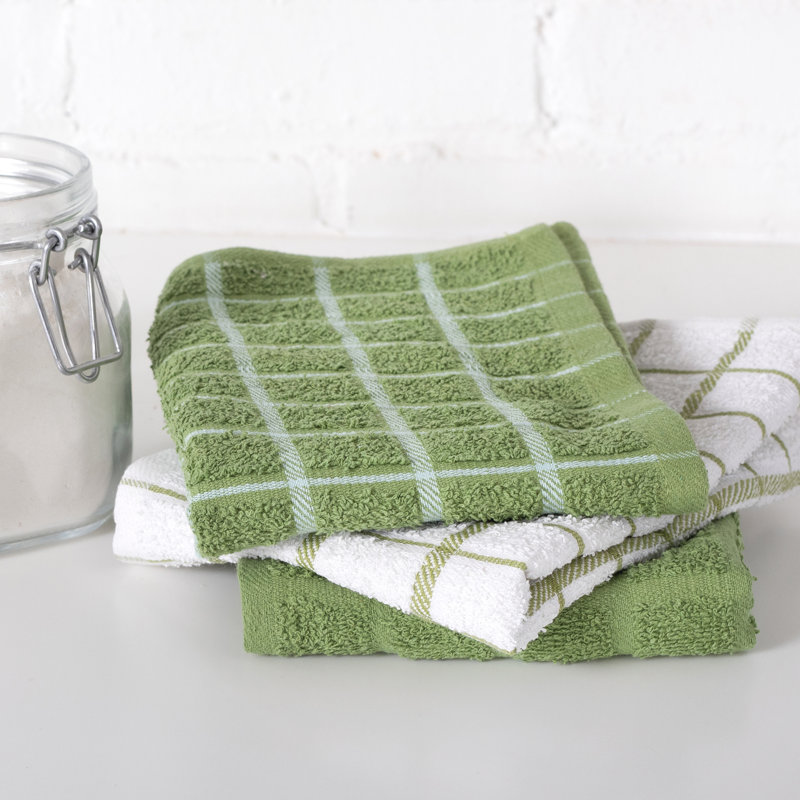 Cotton Plaid Tea Towel Kitchen Towel, Cactus