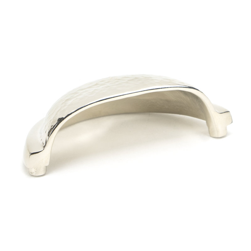 Hammered Regency 7.5 cm centre Cup Handle, Polished Nickel