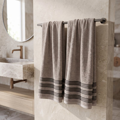 100% Zero Twist Cotton Ribbed Plush Soft Bath Towels