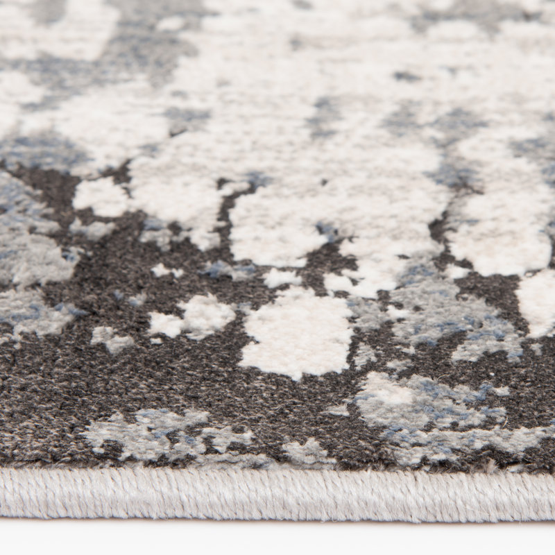 Tapis gris / ivoire Higginsville, Tapis de couloir 2 pi 3 po x 7 pi 7 po