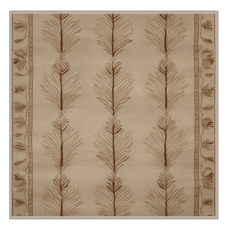 Tapis brun français lavable à la machine, Carré 6 pi