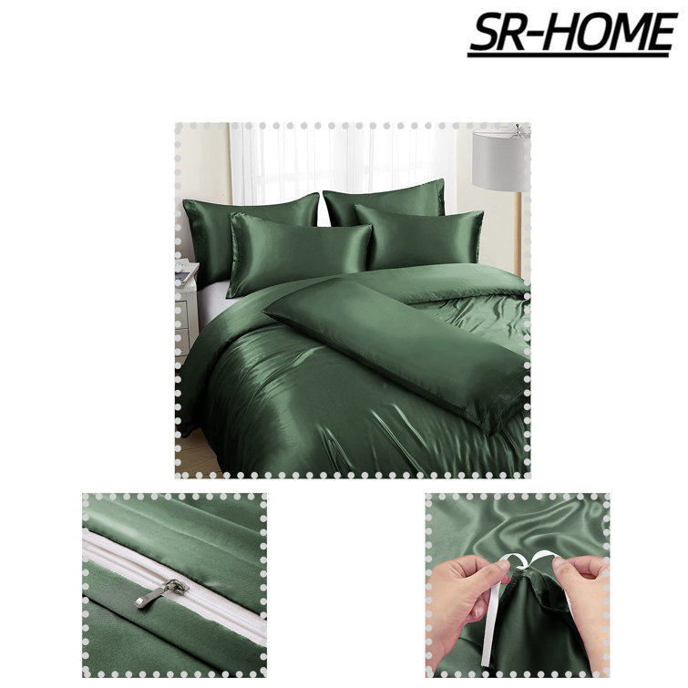 Green Solid Color Plain Microfiber Duvet Cover
