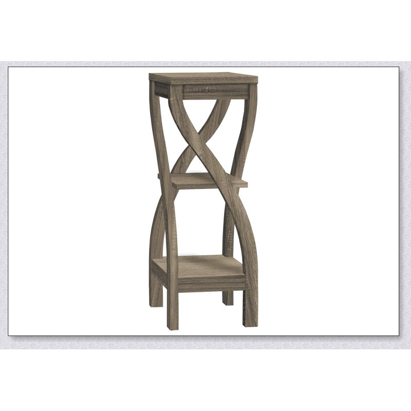 Table d'appoint moderne à 3 niveaux en stratifié avec rangement, parfaite pour le salon et la chambre à coucher.
