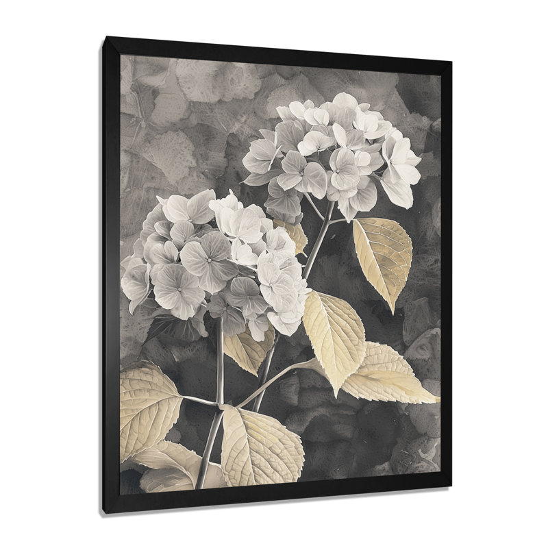 Duave - décoration murale florale, Noir, H 20 po x l 12 po, Reproduction encadrée sans passe-partout
