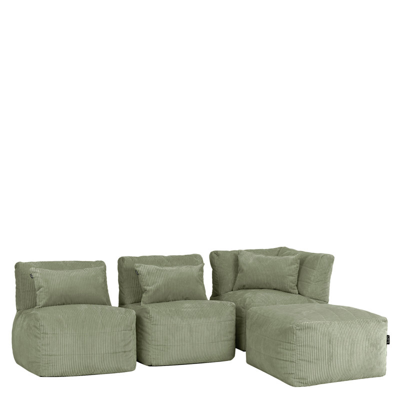 Corduroy Bean Bag Set, Sage Green
