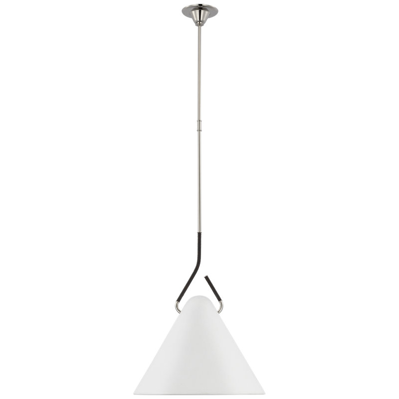 Laken 1 - Light Pendant, Polished Nickel/Black Rattan