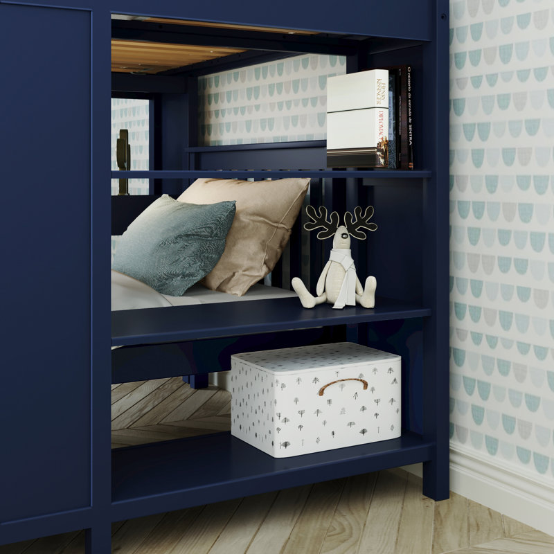 Katelin Kids Full Over Twin Bunk Bed with Drawers, Blue