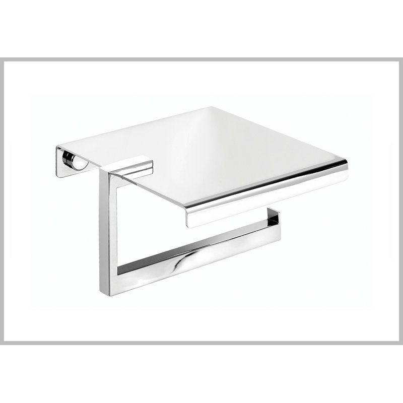 Porte-papier hygiénique avec couvercle Sidney, Chrome poli