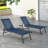 Outdoor Metal Chaise Lounge with Table-656384991