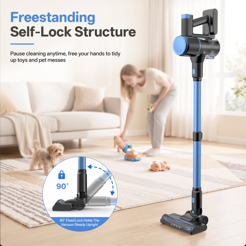 INSE Cordless Stick Vacuum Cleaner,Lightweight Self-standing Vacuum for Home Pet Hair Carpet Hardwood Floor