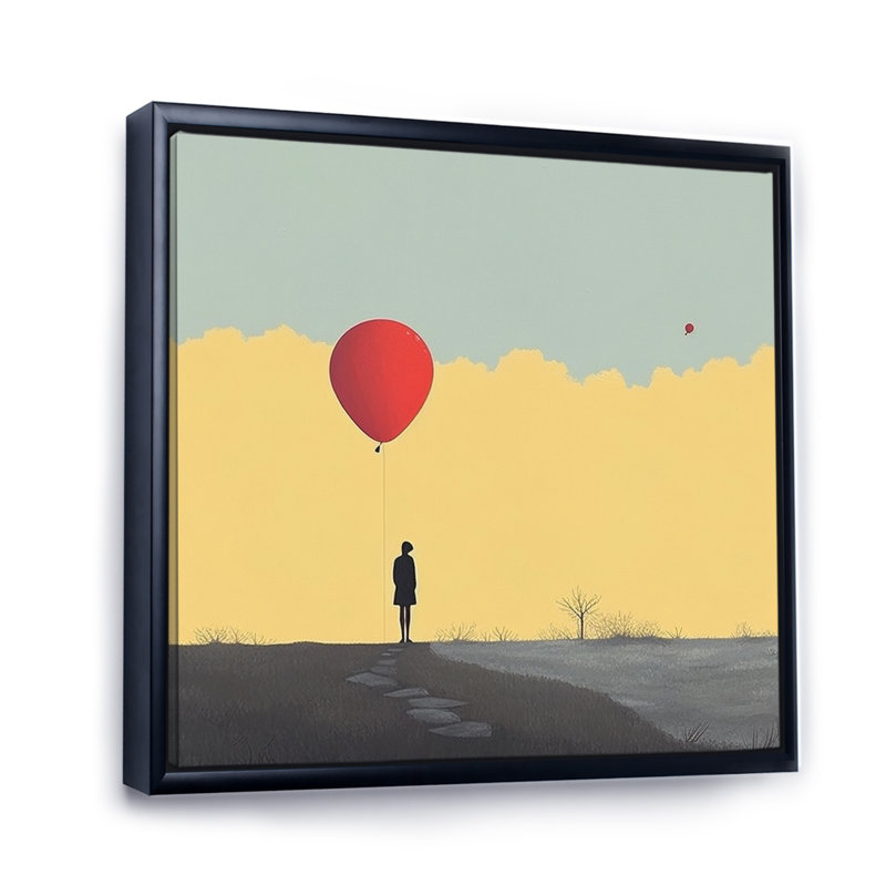 Minimalisme solidaire paysage I - reproduction sur toile, H 16 po x l 16 po x P 1 po, Cadre flottant noir