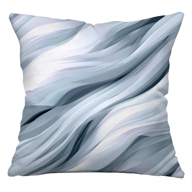 Coussin Flowing Lines, coussins en sergé de coton abstrait, Carré 18 po