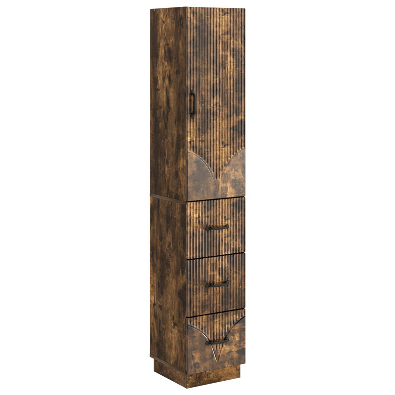  Cabinet Set 2 Pcs Engineered Wood Storage Home Organization Office, Smoked Oak