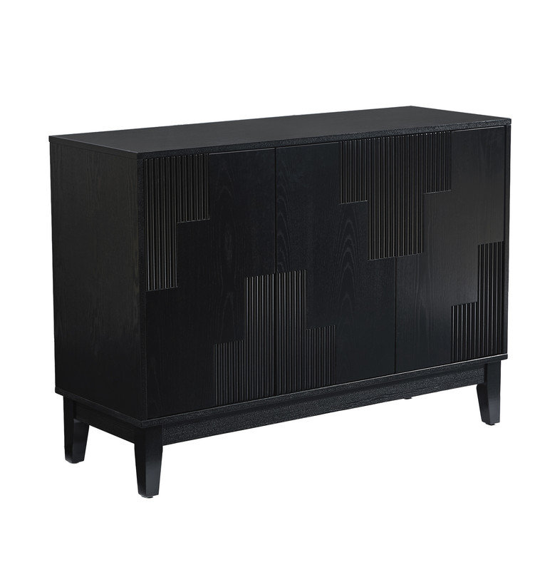 Buffet 44,3 po Mid Century Modern, Noir