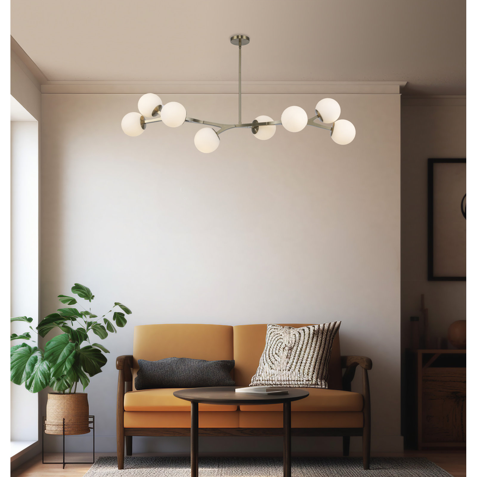 Amarula 8-Light Chandelier, Antique Gold