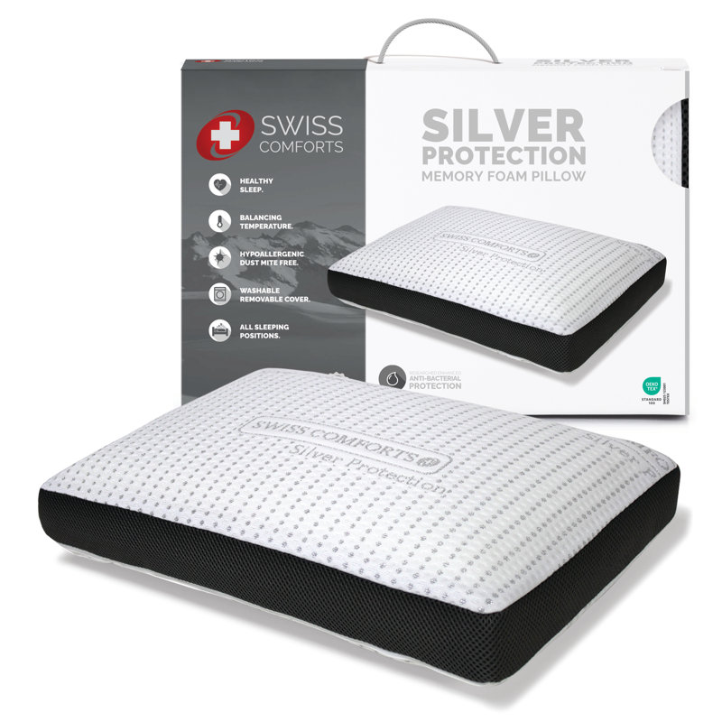 Très grand coussin en mousse viscoélastique argent