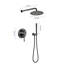 1 jet de 9,8 po Pomme de douche murale fixe et fixe 1,8 GPM noir mat