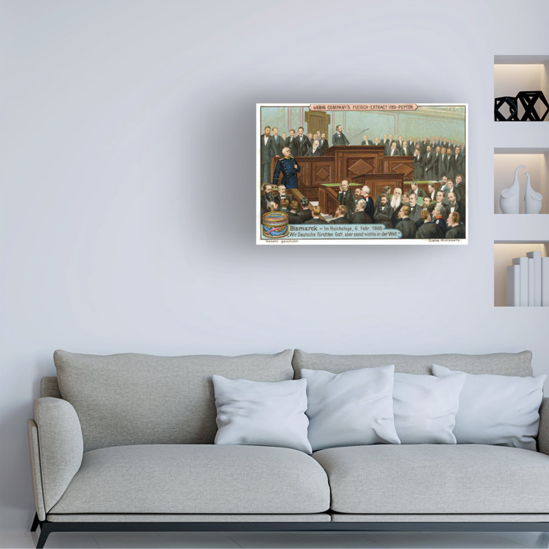 «Bismarck In Reichstag», artiste inconnu, 1888, art sur toile, H 30 po x l 47 po