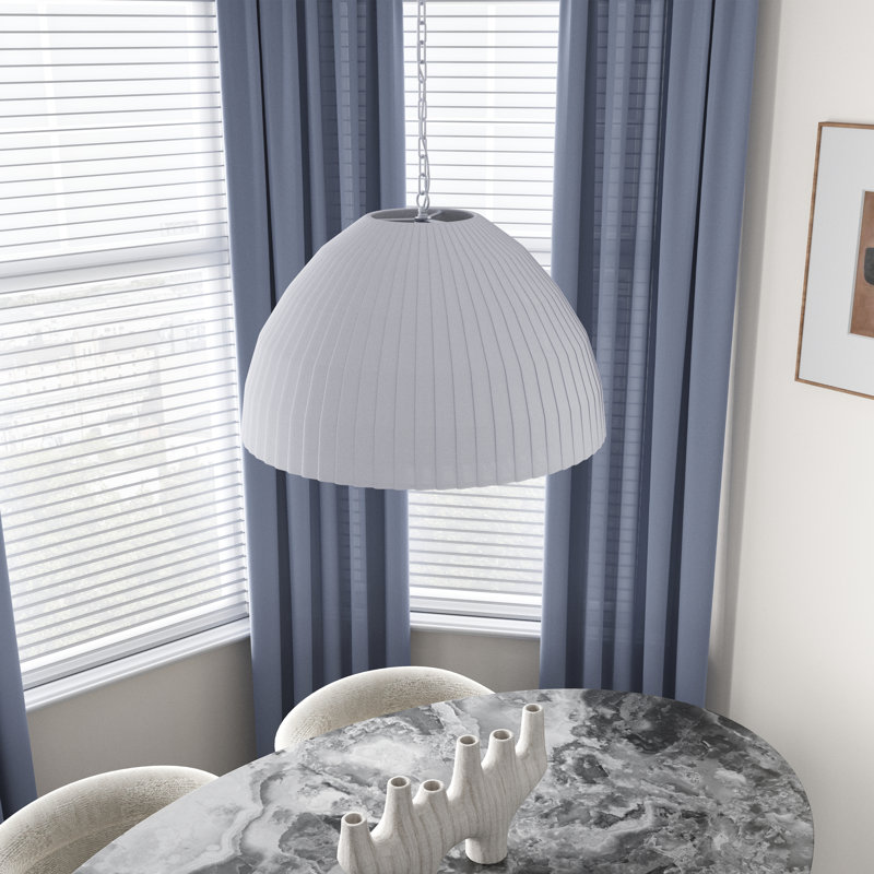 Luminaire suspendu surdimensionné en tissu 23,62 po avec chaîne réglable 59 po - Luminaire suspendu certifié ETL