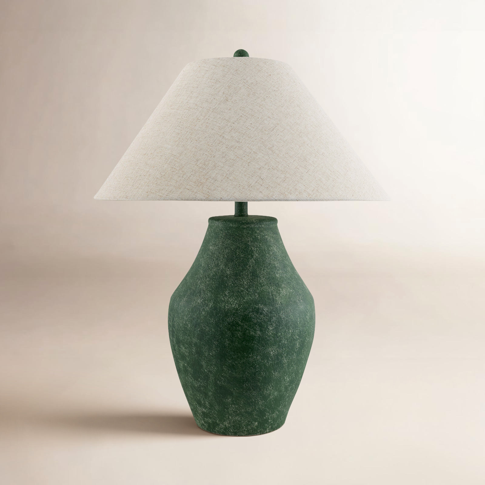 Batavia Ceramic Table Lamp, Green, Wheat