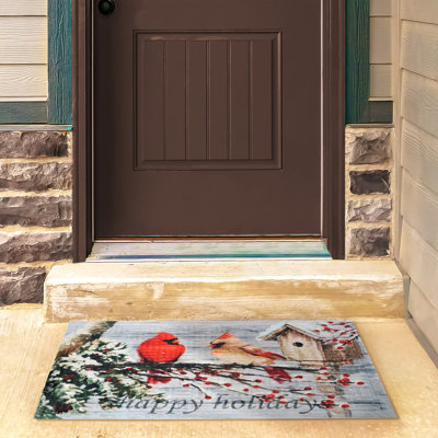 Ashbourne Holiday Winter Doormat - Cardinal