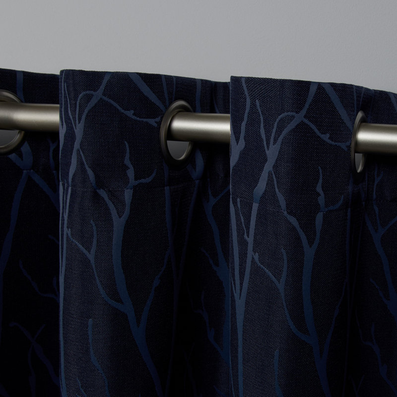 Bettine Room Darkening Curtain Panel Pair, 52" W x 96" L, Peacoat