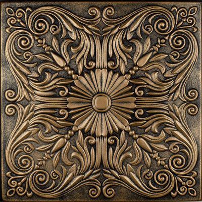 Spanish Silver 1.6 ft. x 1.6 ft. Polystyrene Glue-up Ceiling Tile