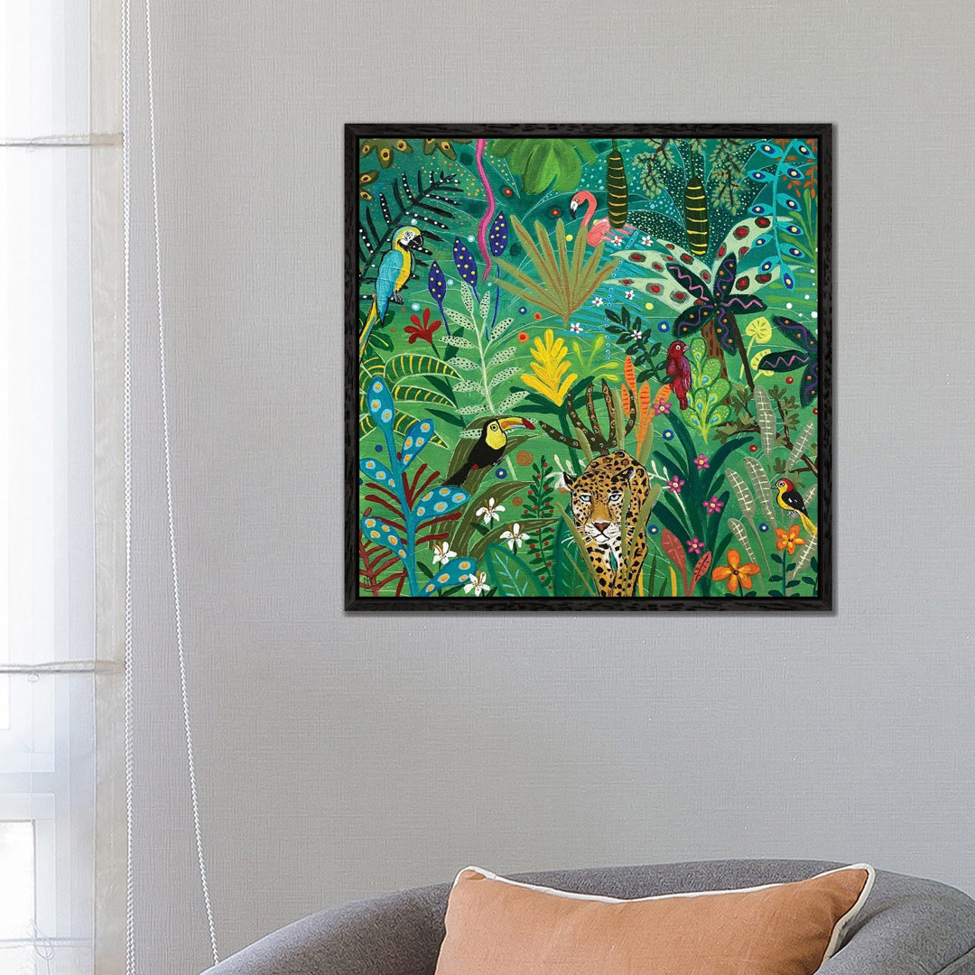 Here Comes The Jaguar von Magali Modoux - Galerie-verpackte Leinwand GiclÃ©e auf Leinwand