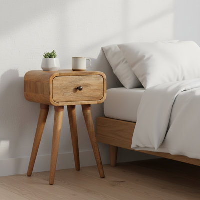Nightstand 30cm W Solid Wood Bedside Table