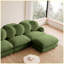 Canapé Comfy en chenille, canapé 2 places profond avec 4 coussins décoratifs, structure en bois massif pour le salon, la chambre à coucher, vert