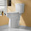 Toilette allongée 21 po pour personnes âgées 21 po, 1,1 / 1,6 GPF à double chasse allongée, carte 1000g, blanc