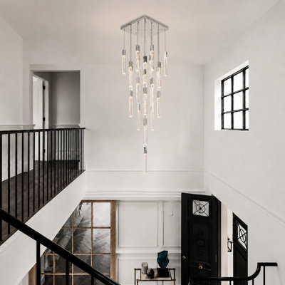 Modern 25 Light Chrome Crystal Hanging Chandelier