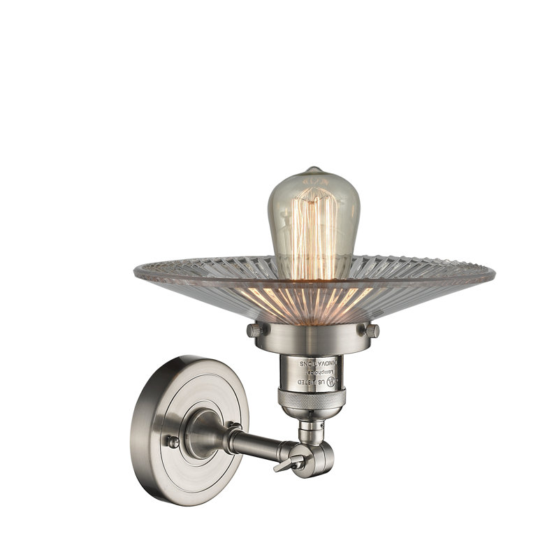 Plafonnier semi-encastré 1 lumière 8,5 po Miramontes, Ampoule DEL 6 watts Vinage, Nickel satiné brossé, Halophane transparent