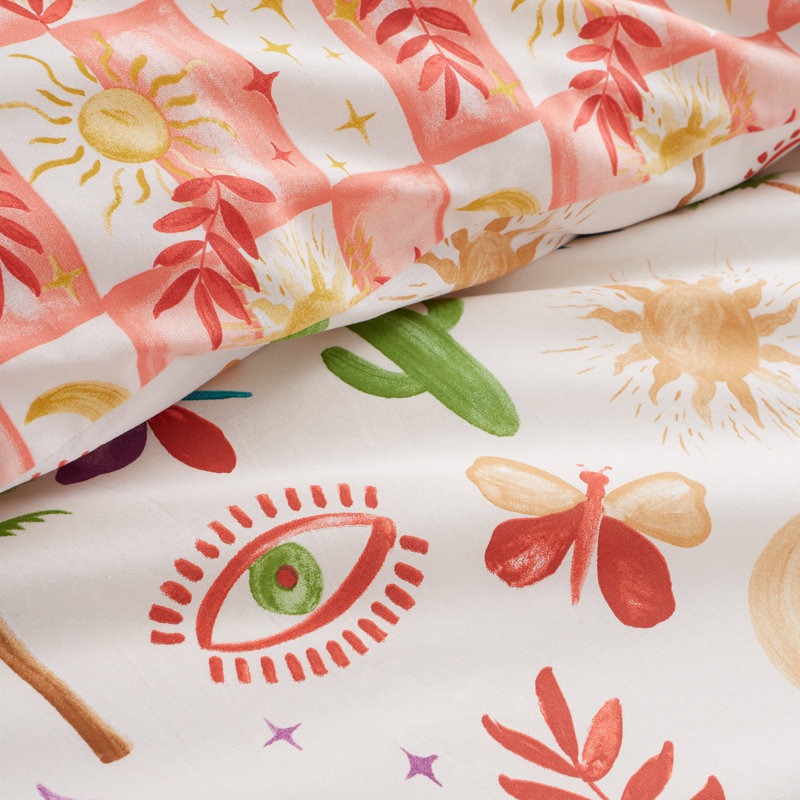 Cotton Blend Floral Duvet Cover Set with Pillowcases Included, Kingsize Duvet Cover + 2 Standard Pillowcases