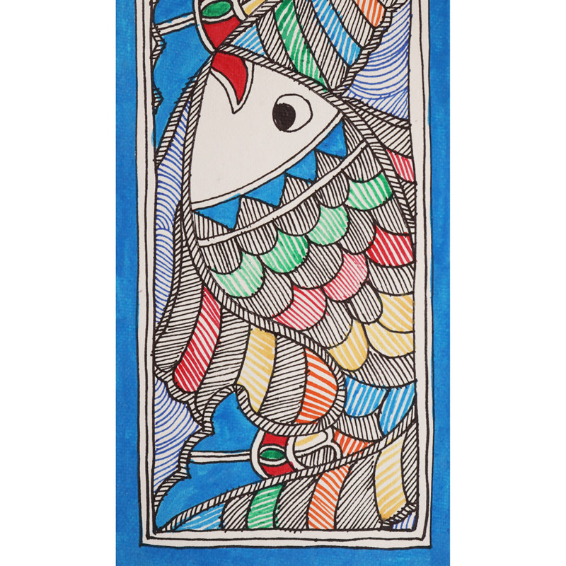Poissons bondés | Papier fait à la main | Par Ajay Kumar Jha | Décoration murale