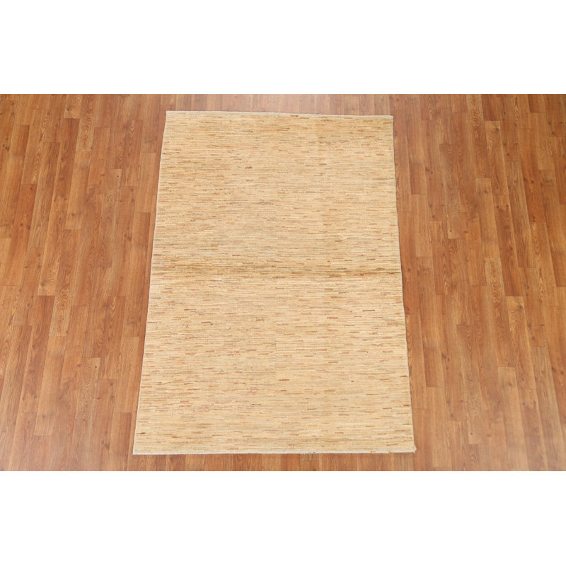 Tapis rayé Gabbeh Kashkoli noué à la main 4 x 6