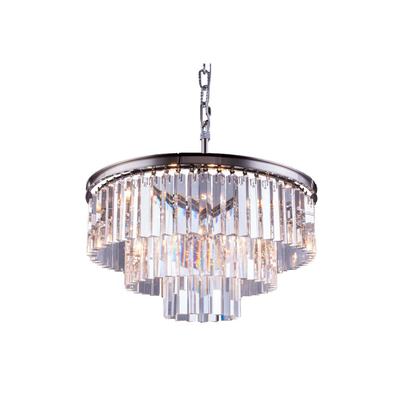 Yazmin 9 - Light Crystal Pendant, Polished Nickel, Crystal (Clear)