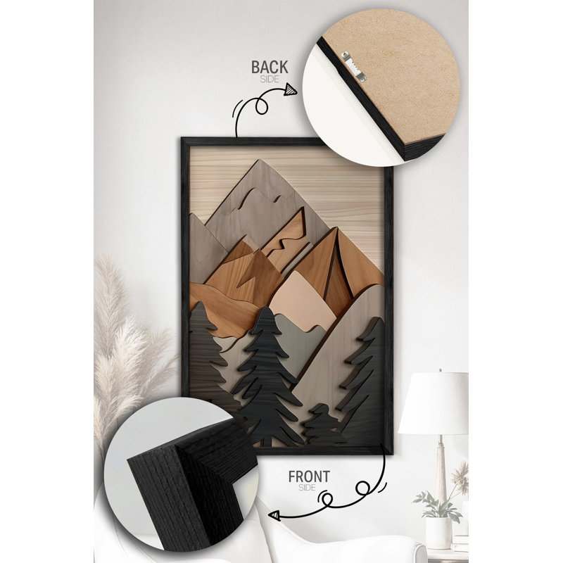 Ensemble de 3 panneaux décoratifs élégants en bois aggloméré, cadre en bois massif, 13,4 x 19,3 x 0,6 pouces | Œuvre d'art 100% MDF avec impression numérique | Parfait pour le salon, la chambre à coucher et le bureau, design élégant et moderne