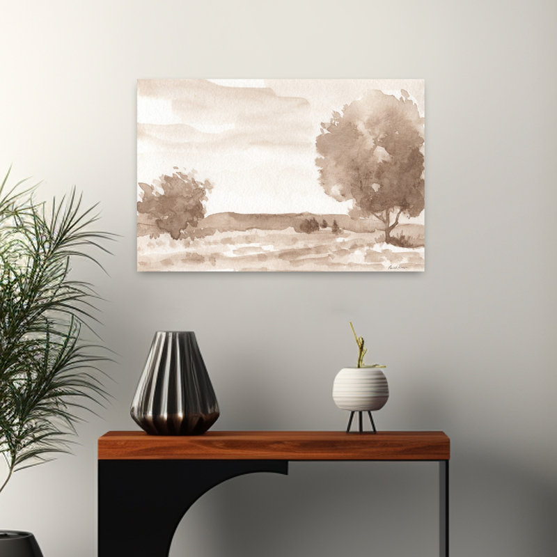 Sépia, paysage abstrait, art contemporain naturel, H 16 po x l 24 po